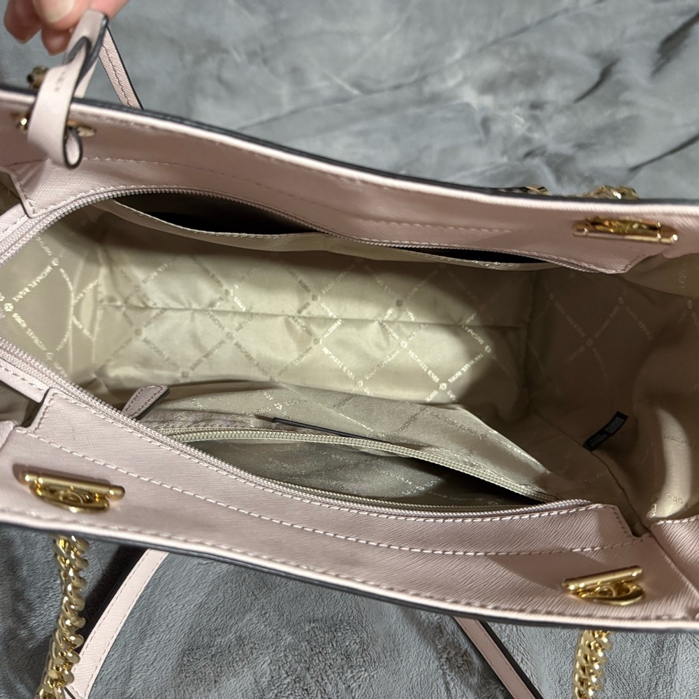Michael Kors Light Pink Saffiano Leather Chain-Handle Tote - Picture 3 of 3